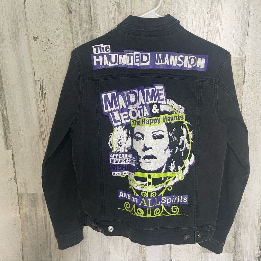 Disney Trucker Jacket‎ Haunted Mansion Madame Leota Denim Jean Halloween size XS